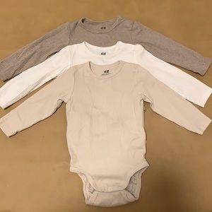 H&M baby ribbed onesie bodysuits 3 pack